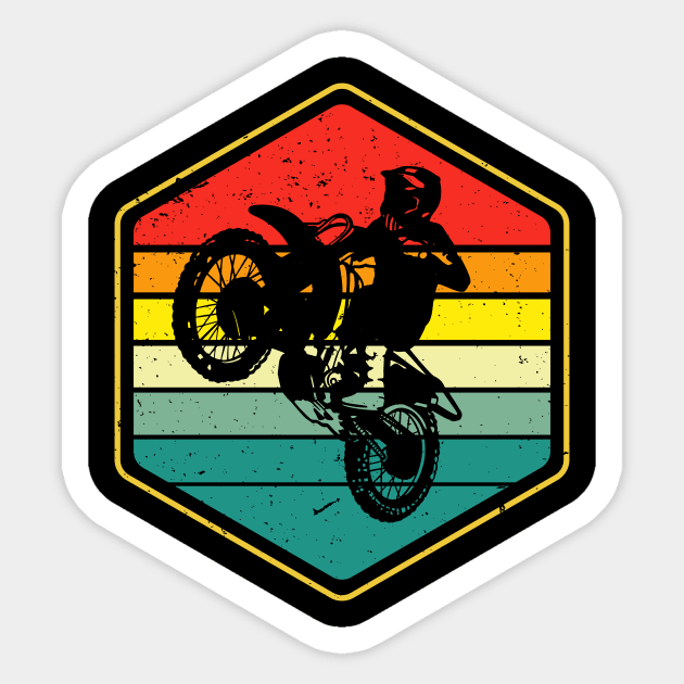 Vintage Motocross Dirt Bike Biker Retro Motorcycle Sticker by Foxxy Merch